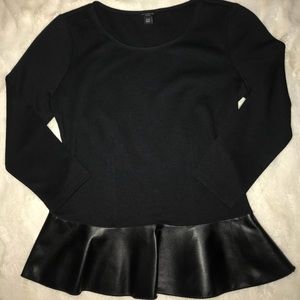 Ann Taylor Blouse with Leather bottom